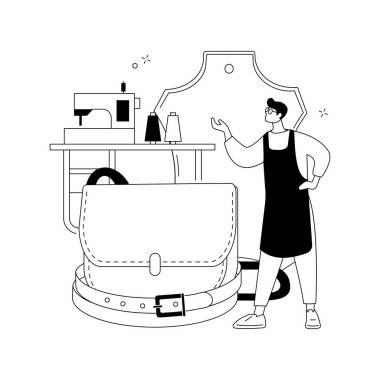 Deri el işi soyut konsept vektör çizimi.