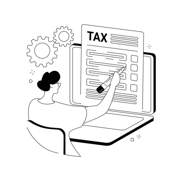 Filing the taxes abstract concept vector illustration. — Stock Vector