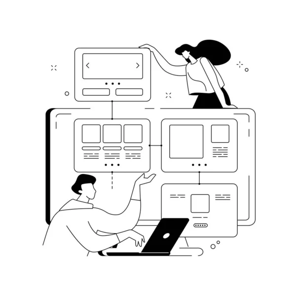 Oldaltérkép létrehozása absztrakt koncepció vektor illusztráció. — Stock Vector