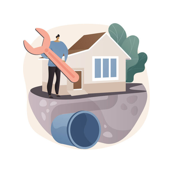 Sewerage system abstract concept vector illustration.