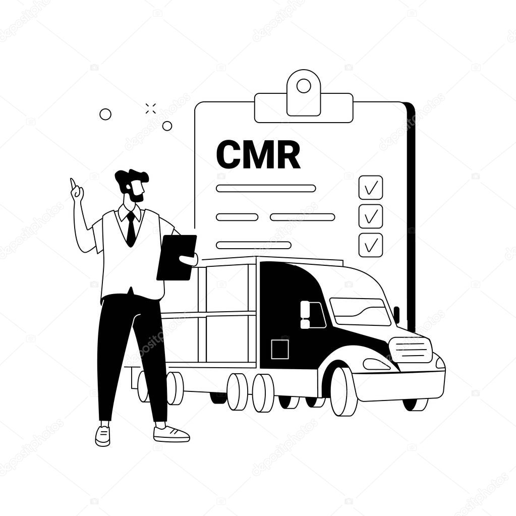 Road transport documents abstract concept vector illustration.