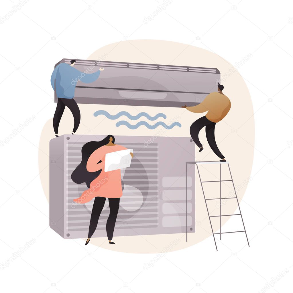 Air conditioning abstract concept vector illustration.