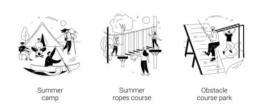 Etkin yaşam tarzı soyut konsept vektör çizimleri.