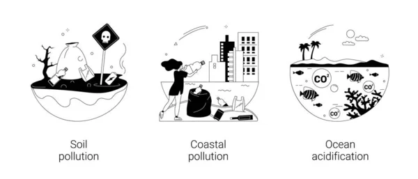 Environmental change abstract concept vector illustrations. — Stock Vector