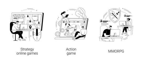 E-gaming przemysł abstrakcyjne ilustracje wektorowe koncepcja. — Wektor stockowy