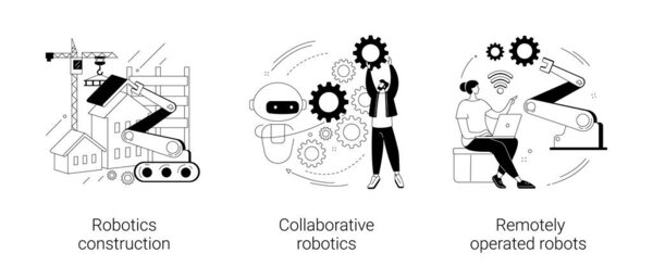 Machine work abstract concept vector illustrations.