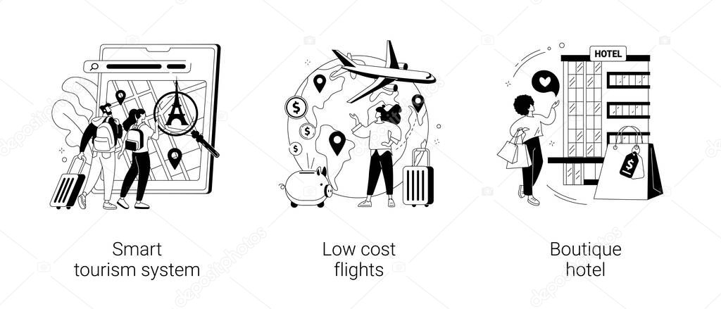 Travel experience abstract concept vector illustrations.