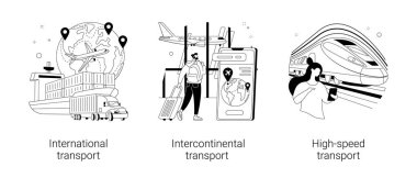 Modern transportation abstract concept vector illustrations. clipart