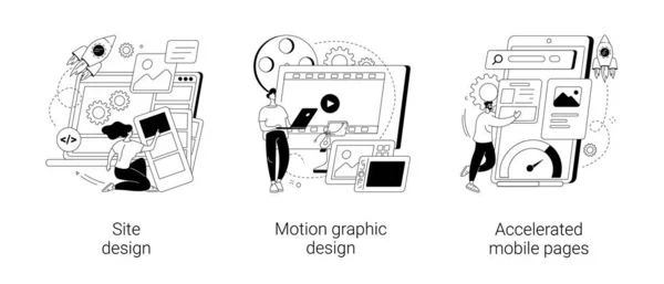 Illustrations vectorielles de concept abstrait d'entreprise de développement Web. — Image vectorielle