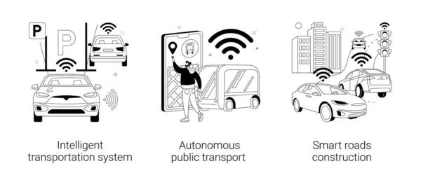 Smart City Technologie abstraktes Konzept Vektor Illustrationen. — Stockvektor