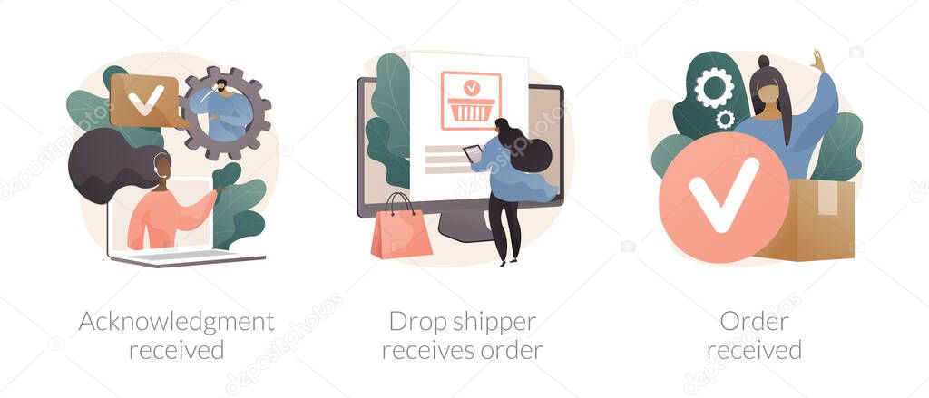 Order status abstract concept vector illustrations.