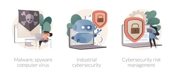 Seguridad antivirus y protección abstracta concepto vector ilustraciones. — Archivo Imágenes Vectoriales