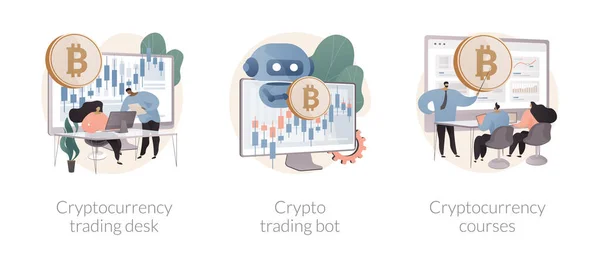 Tokens digitais abstrato conceito vetor ilustrações. —  Vetores de Stock