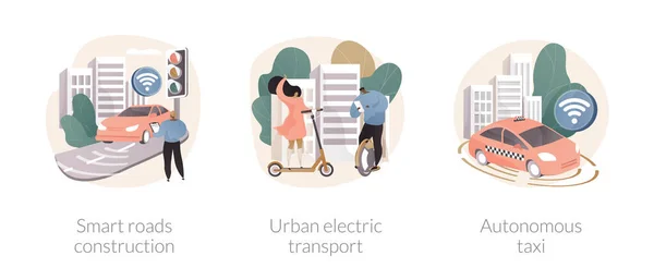 IoT cidade transporte abstrato conceito vetor ilustrações. — Vetor de Stock