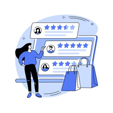 Satıcı itibar sistemi soyut konsept vektör çizimi.