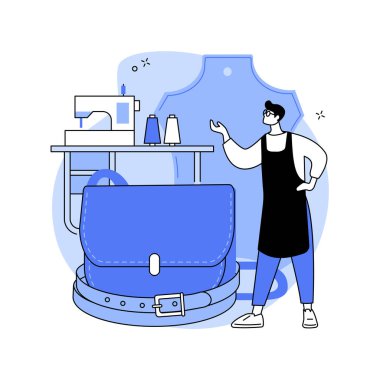 Deri el işi soyut konsept vektör çizimi.