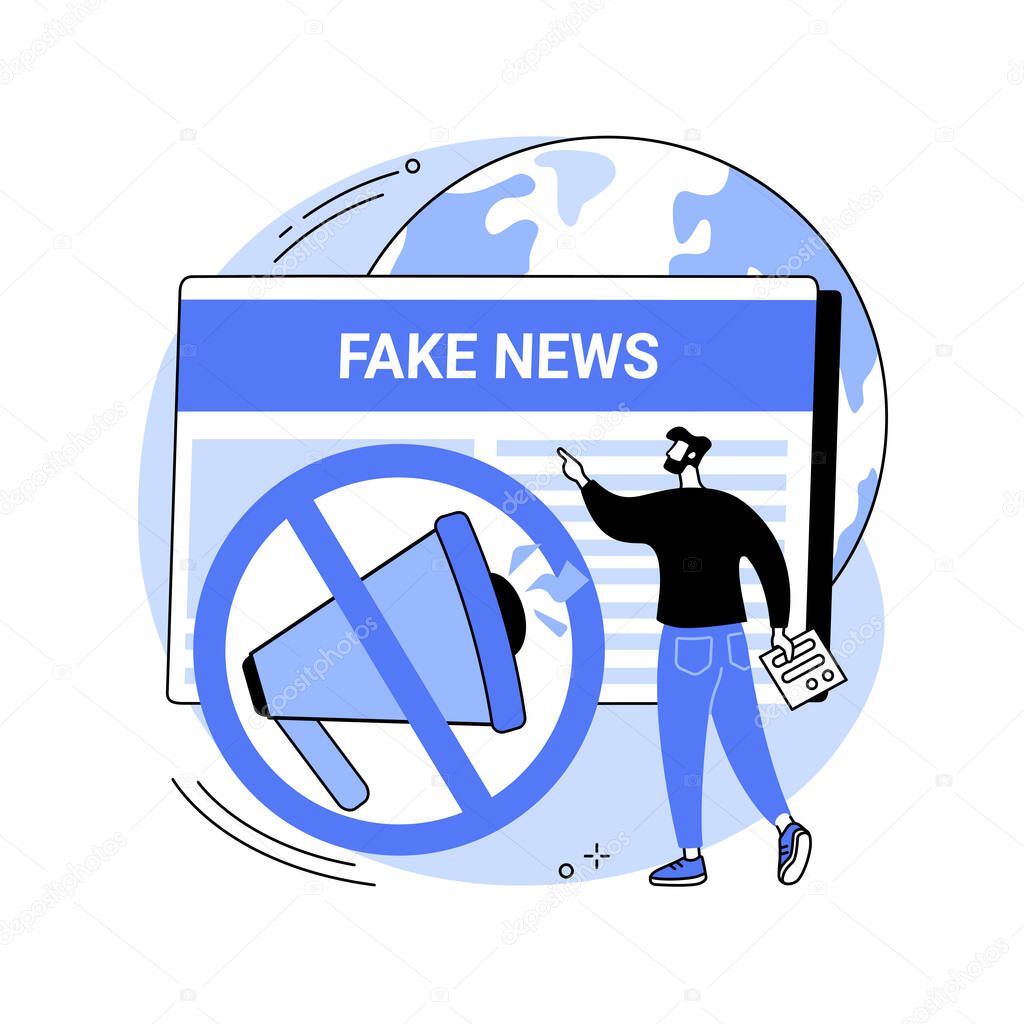 Fake news abstract concept vector illustration.
