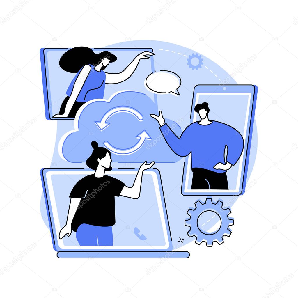 Unified communication abstract concept vector illustration.