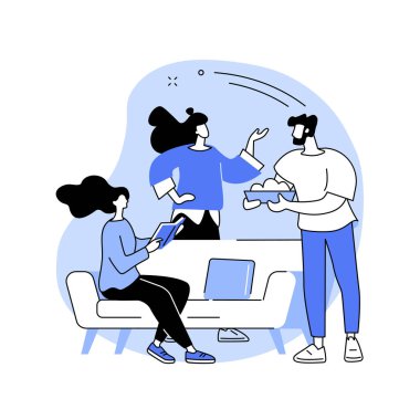 Soyut konsept vektör illüstrasyonuyla tanışan arkadaşlar.