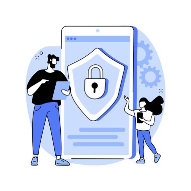 Ebeveyn denetimi yazılımı soyut konsept vektör çizimi.