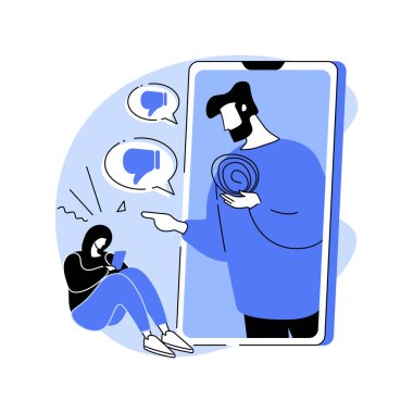 İnternet eleştirisi soyut konsept vektör çizimi.