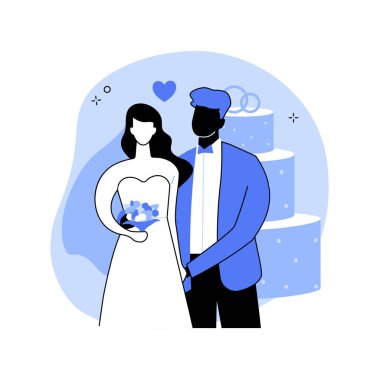 Karışık evlilik konsept vektör çizimi.