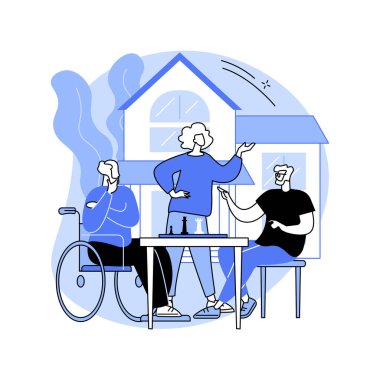 Yaşlılar için topluluklar soyut konsept vektör çizimi.