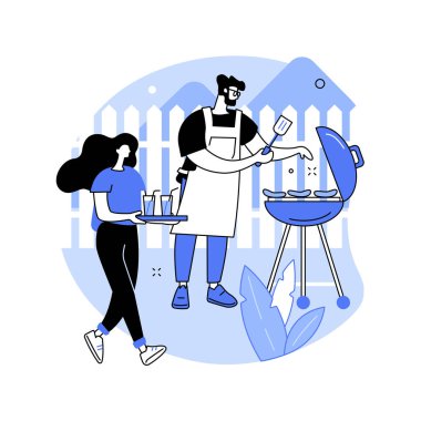 Arka bahçe partisi soyut konsept vektör çizimi.