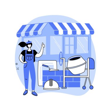 Tuğla ve harç soyut konsept vektör çizimi.