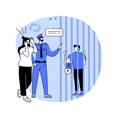 Genç suçlular soyut konsept vektör çizimi.