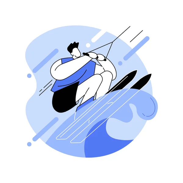 Water skiing abstract concept vector illustration. — Stock Vector