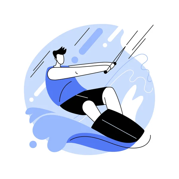 Wakeboarding absztrakt koncepció vektor illusztráció. — Stock Vector