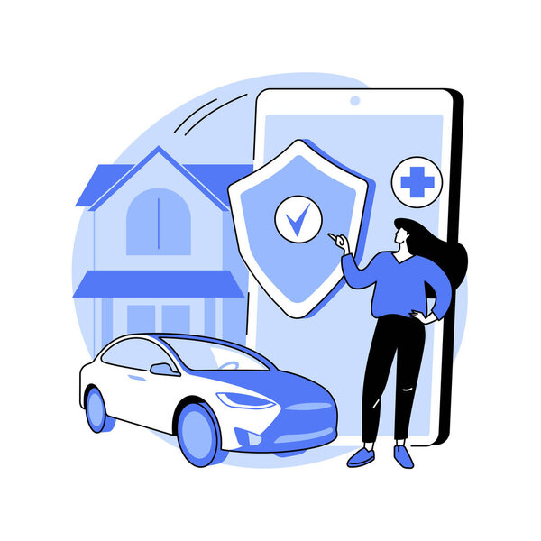 On-demand insurance abstract concept vector illustration.