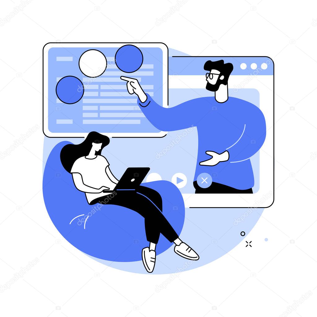 Online IT courses abstract concept vector illustration.