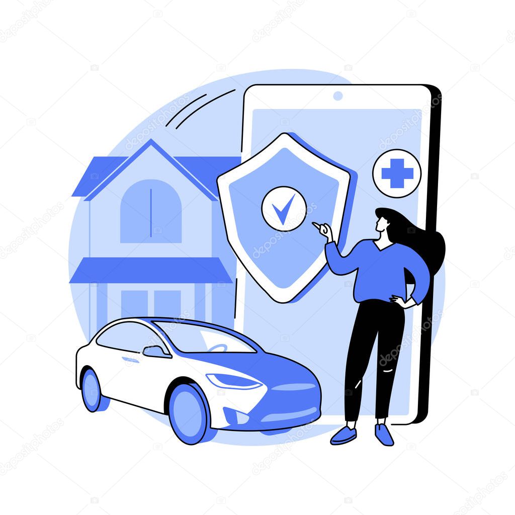 On-demand insurance abstract concept vector illustration.