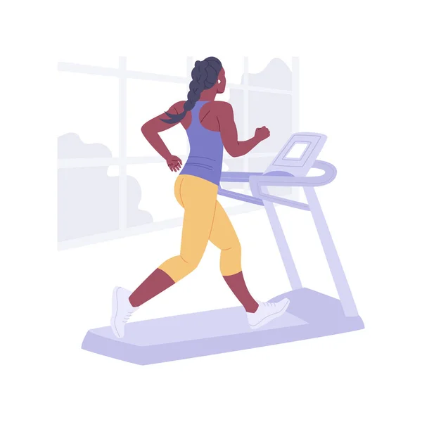 Home treadmill isolated cartoon vector illustrations. — Stock Vector