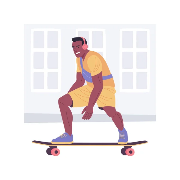 Longboarding ilustrações vetoriais de desenhos animados isolados. —  Vetores de Stock