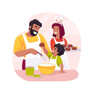 Paskalya pastası izole edilmiş çizgi film çizimi.