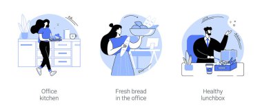 Lunchtime at work isolated cartoon vector illustrations se