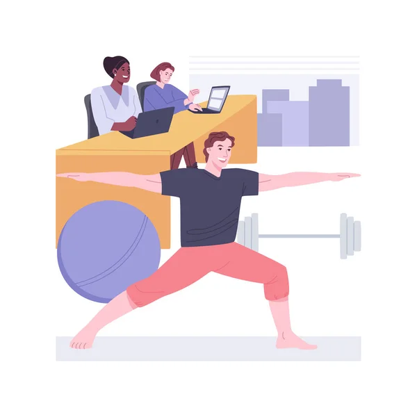 Kontor gym isolerade tecknad vektor illustrationer. — Stock vektor