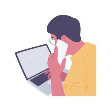 Buying tickets in advance isolated cartoon vector illustrations.