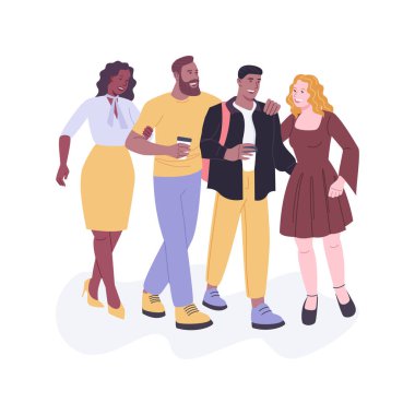 Parti karikatür vektör çizimlerinden sonra.
