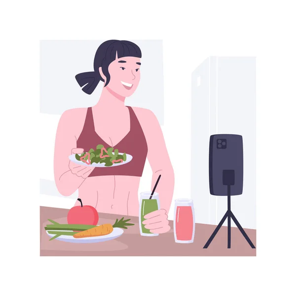 Blog di cucina sana isolato illustrazioni vettoriali cartone animato. — Vettoriale Stock
