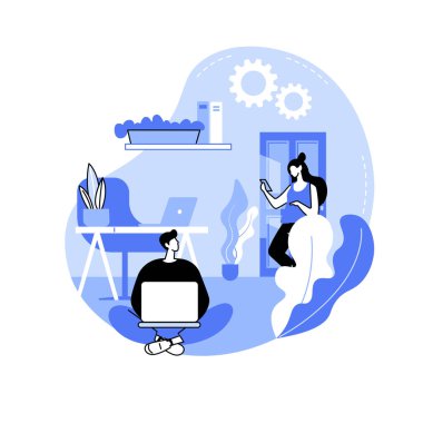 Biyofilik ofis karikatür vektör çizimleri izole.