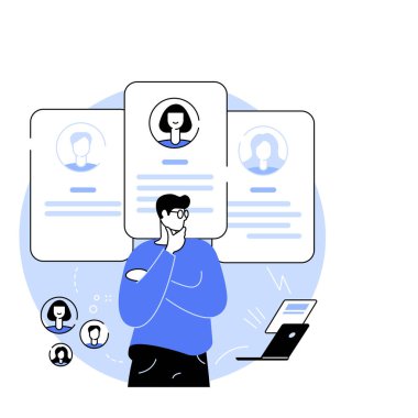 Adayları seç izole edilmiş çizgi film vektör çizimleri.