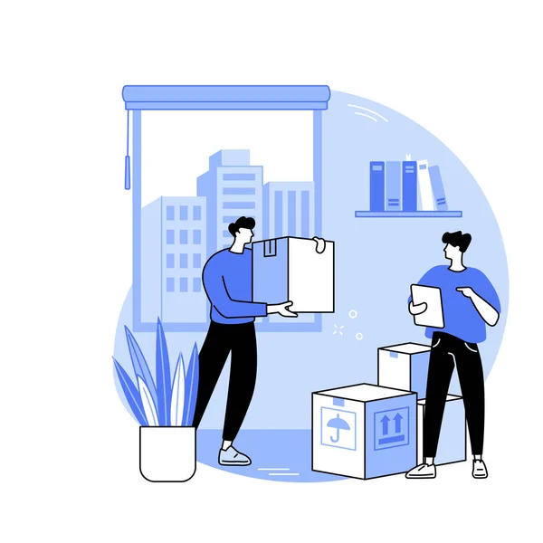 Moving to a new office isolated cartoon vector illustrations. — Wektor stockowy