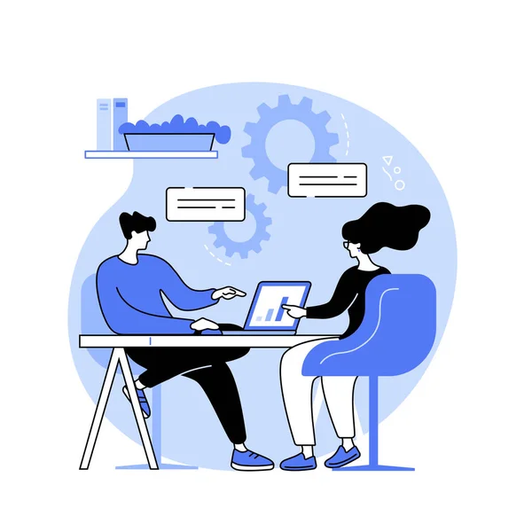 Interviewing candidate isolated cartoon vector illustrations. — Stok Vektör