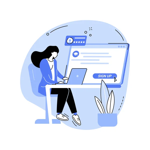 Signing up for a course isolated cartoon vector illustrations. — 스톡 벡터