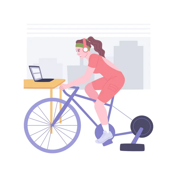 Home cycle training isolated cartoon vector illustrations. — Vettoriale Stock