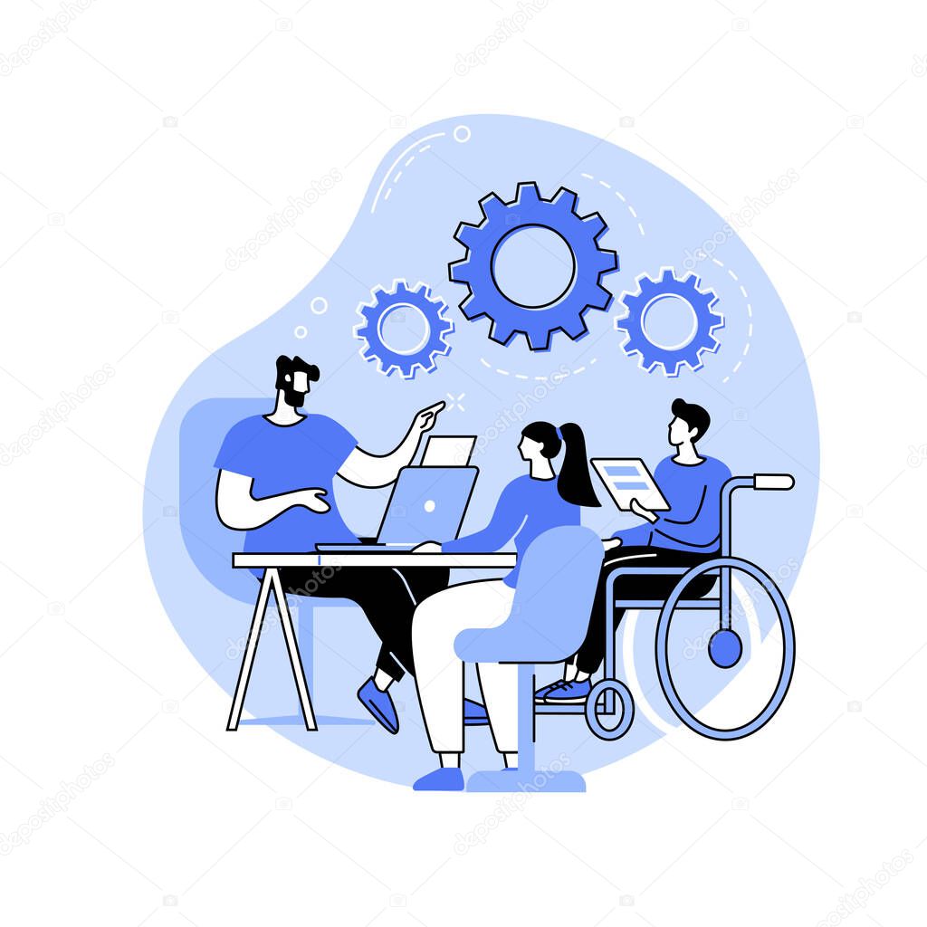 Inclusive office isolated cartoon vector illustrations.